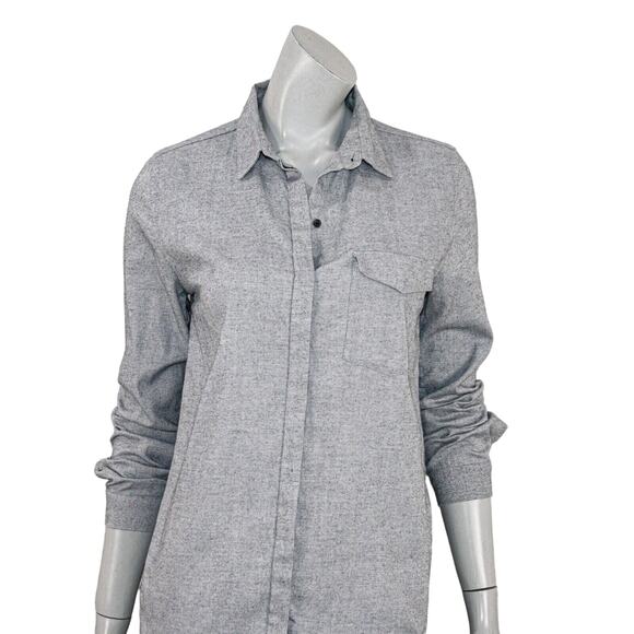 AYR Women's Brushed flannel Button up Shirt in Heather Gray Size Small - Picture 8 of 10